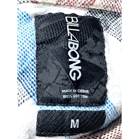 Vintage 90s Billabong Design Works Plaid Flannel Shirt Size M Surf Style - Picture 3 of 13